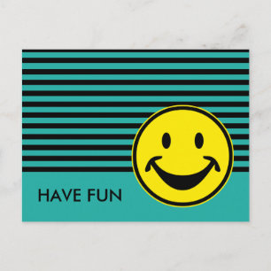 Funny yellow & stripes + your backg. & idea postcard