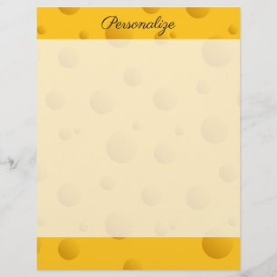 Funny yellow swiss cheese texture writing paper