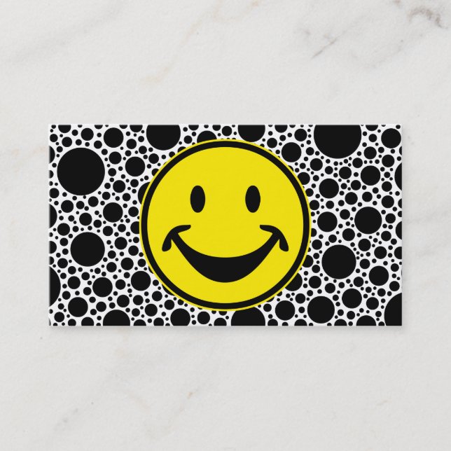 Funny yellow + your backg. & ideas business card (Front)