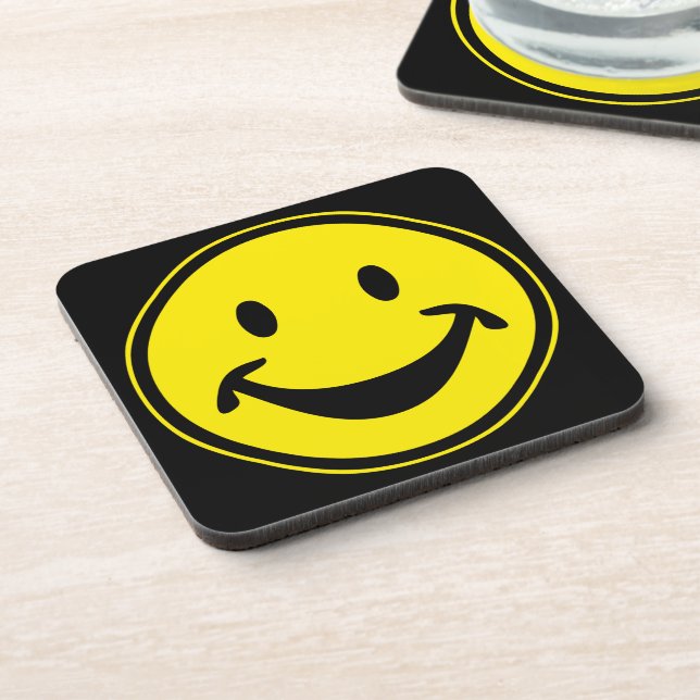 Funny yellow + your backg. & ideas coaster (Left Side)