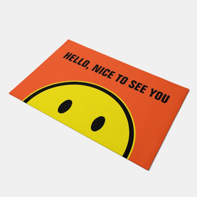 Funny yellow + your backg. & ideas doormat (Angled)