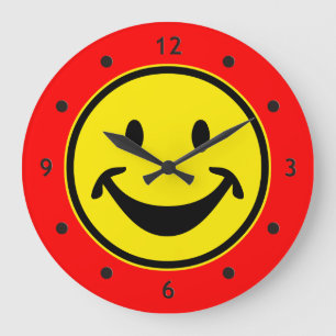 Funny yellow + your backg. & ideas large clock