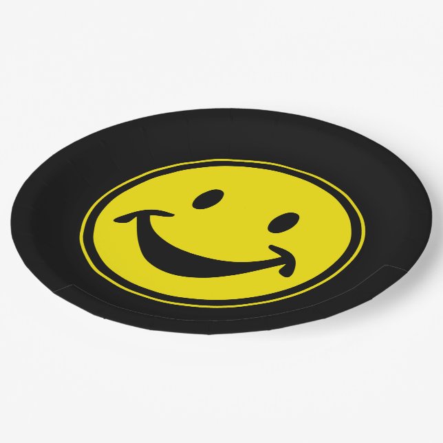 Funny yellow + your backg. & ideas paper plate (Angled)