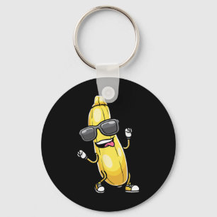 Funny Yellow Zucchini Dancing For Vegetable Lovers Key Ring