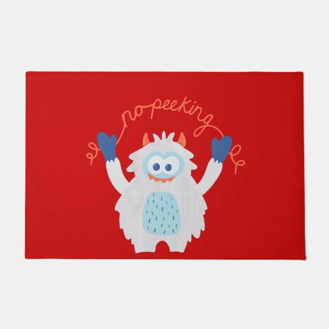 Funny Yeti Holiday Doormat (Front)