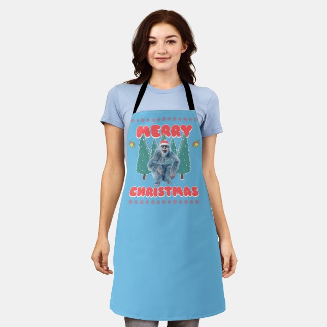 Funny Yeti - Merry Christmas Apron (Worn)