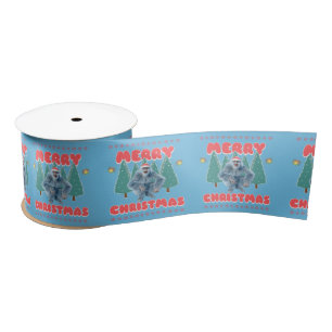 Funny Yeti - Merry Christmas Satin Ribbon