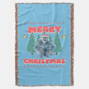 Funny Yeti - Merry Christmas Throw Blanket