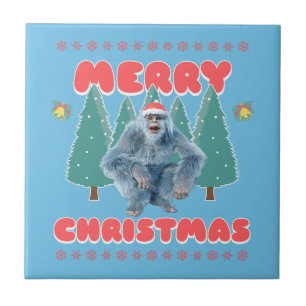 Funny Yeti - Merry Christmas Tile