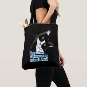 Funny Yoga Cat Tote Bag