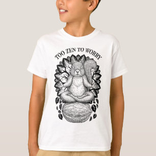 Funny Yoga Cute Squirrel Meditation Too Zen To Wor T-Shirt