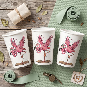 Funny Yoga Flamingo Workout Fail Paper Cups