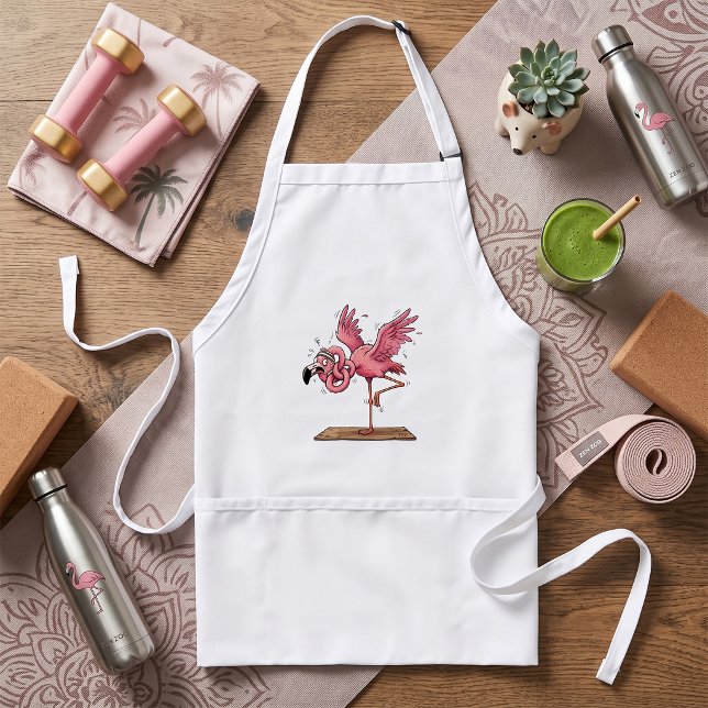 Funny Yoga Flamingo Workout Fail Standard Apron (Creator Uploaded)