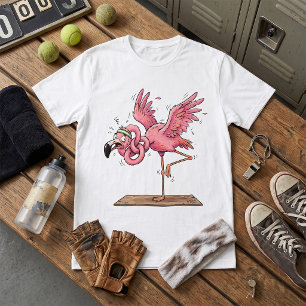 Funny Yoga Flamingo Workout Fail T-Shirt