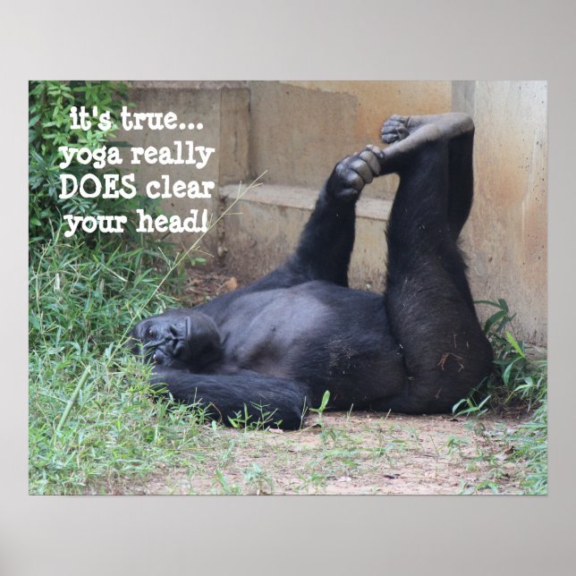 Funny Yoga Gorilla Poster (16x20) (Front)