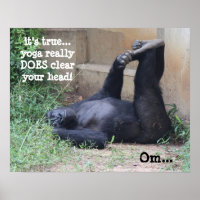 Funny Yoga Gorilla Poster (16x20)  Om....