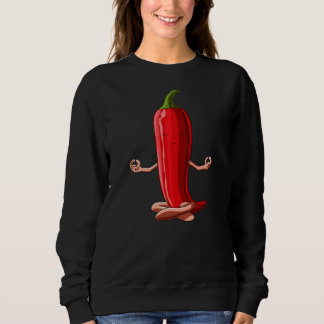 Funny Yoga Hot Chili Vegetable Meditating Sweatshirt