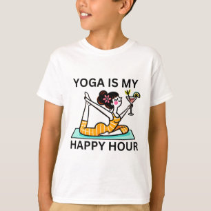 Funny Yoga Is My Happy Hour Martini T-Shirt