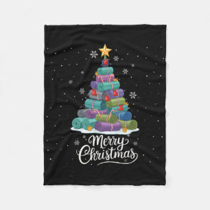 Funny Yoga Mats Christmas Tree Lights Xmas For Men Fleece Blanket