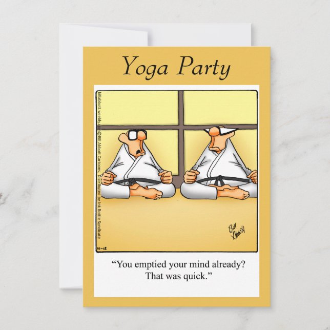 Funny Yoga Party Invitations (Front)