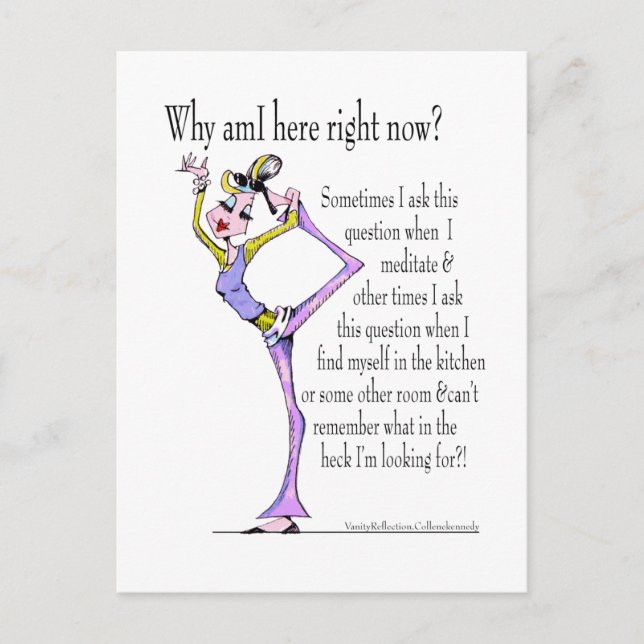 Funny yoga pose, yoga humour postcard (Front)