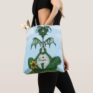 Funny Yogi Dragon Painting Tote Bag