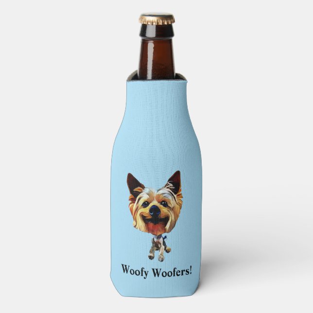 Funny Yorkshire Terrier Bottle Cooler (Bottle Front)