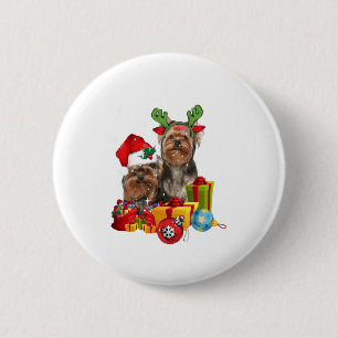 Funny Yorkshire Terrier christmas 6 Cm Round Badge