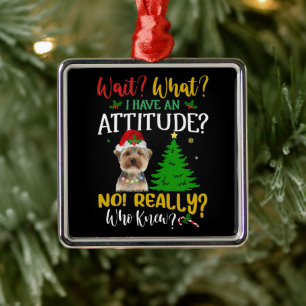 Funny Yorkshire Terrier Dog Metal Tree Decoration
