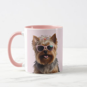 Funny Yorkshire Terrier With Sunglasses Mug