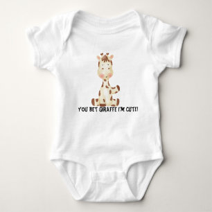 Funny you bet giraffe I'm cute Baby Bodysuit