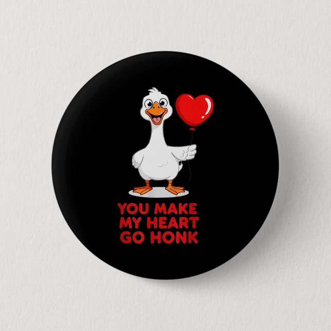 Funny You Make My Heart Go Honk Matching Valentine 6 Cm Round Badge (Front)