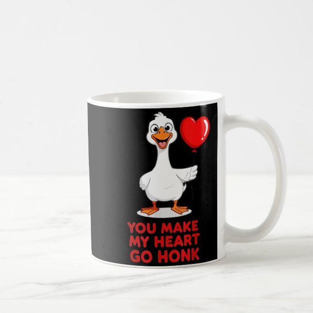 Funny You Make My Heart Go Honk Matching Valentine Coffee Mug (Right)