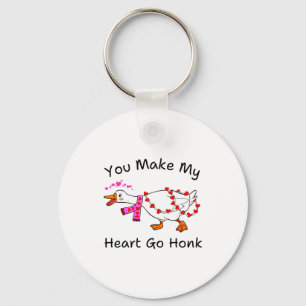 Funny You Make My Heart Go Honk Silly Goose Valent Key Ring
