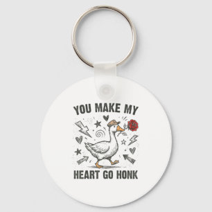 Funny You Make My Heart Go Honk Silly Goose Valent Key Ring
