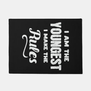 Funny Youngest Child Brother Family Matching Gift Doormat