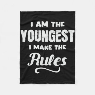 Funny Youngest Child Brother Family Matching Gift Fleece Blanket