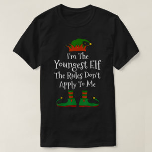 Funny Youngest Elf Christmas Design T-Shirt