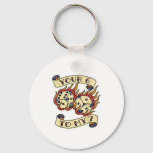 Funny Your 6 In My 7 Meme Valentine’s Day Tattoo S Key Ring