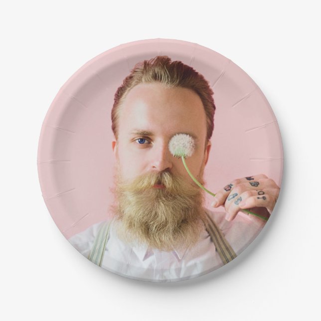 Funny Your Face Custom Photo Paper Plate (Front)