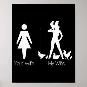Funny Your Wife My Wife Chicken Lady Shirt, Farm L Poster