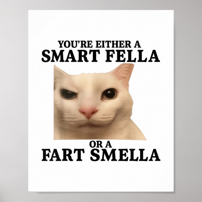 Funny Youre Either A Smart Fella Or A Fart Smella  Poster (Front)