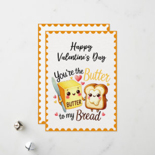 Funny You're The Butte To My Bread Valentine's Day Holiday Card
