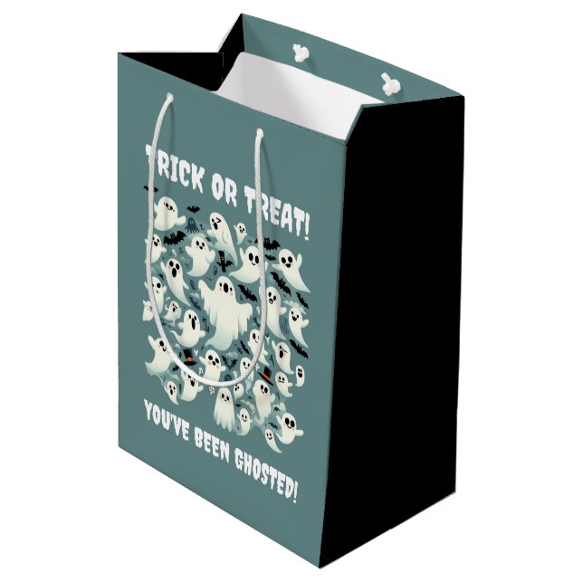 Funny You've Been Ghosted! Ghosts in Flight Medium Gift Bag (Back Angled)