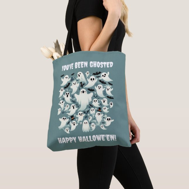 Funny You've Been Ghosted Ghosts in Flight Tote Bag (Close Up)