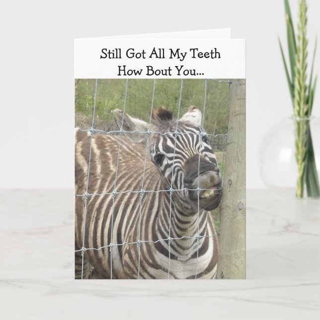 Funny Zebra Birthday Card (Front)