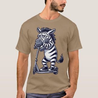 Funny zebra boredom annoyed cartoon roller friends T-Shirt