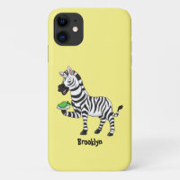 Funny zebra cartoon illustration