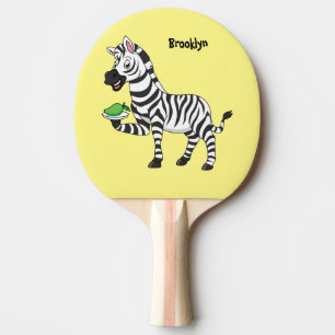 Funny zebra cartoon illustration ping pong paddle