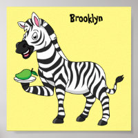 Funny zebra cartoon illustration